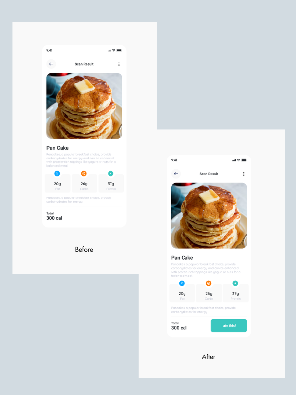 I ate this button iteration