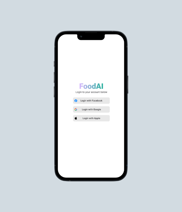 Old FoodAI Login Screen