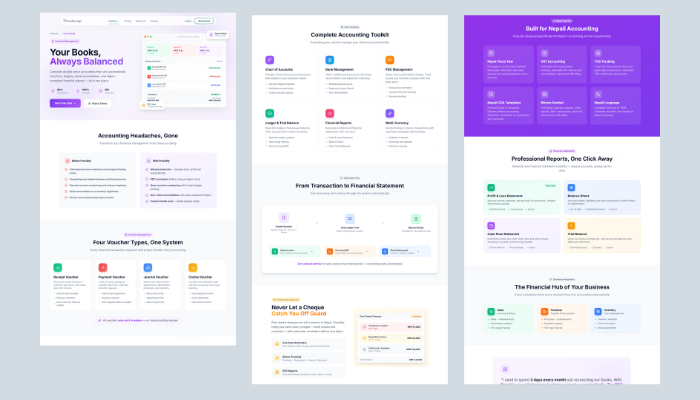 Accounting module landing page