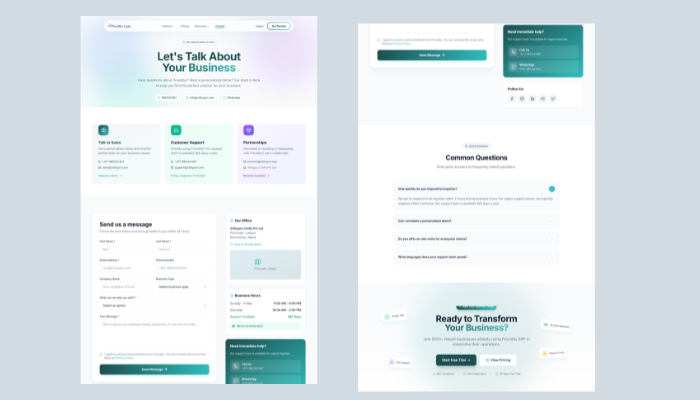 Contact page redesign
