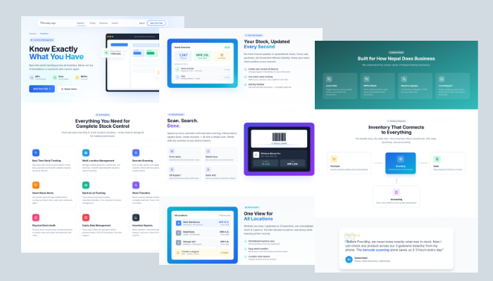 Inventory module landing page