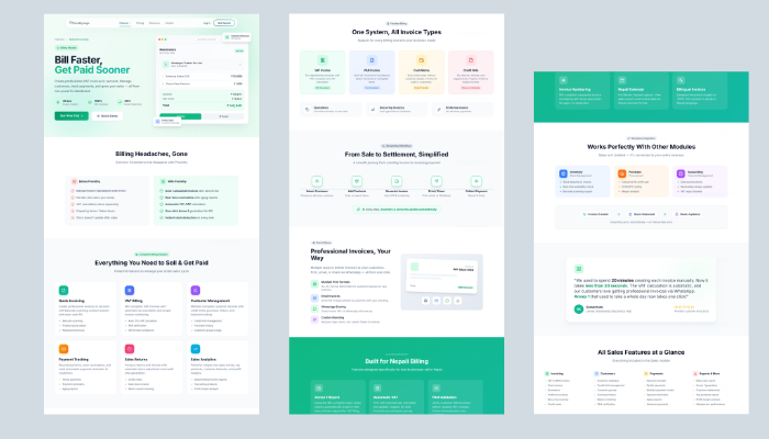Sales module landing page